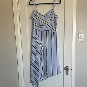 Banana Republic Asymmetrical Blue Striped Dress